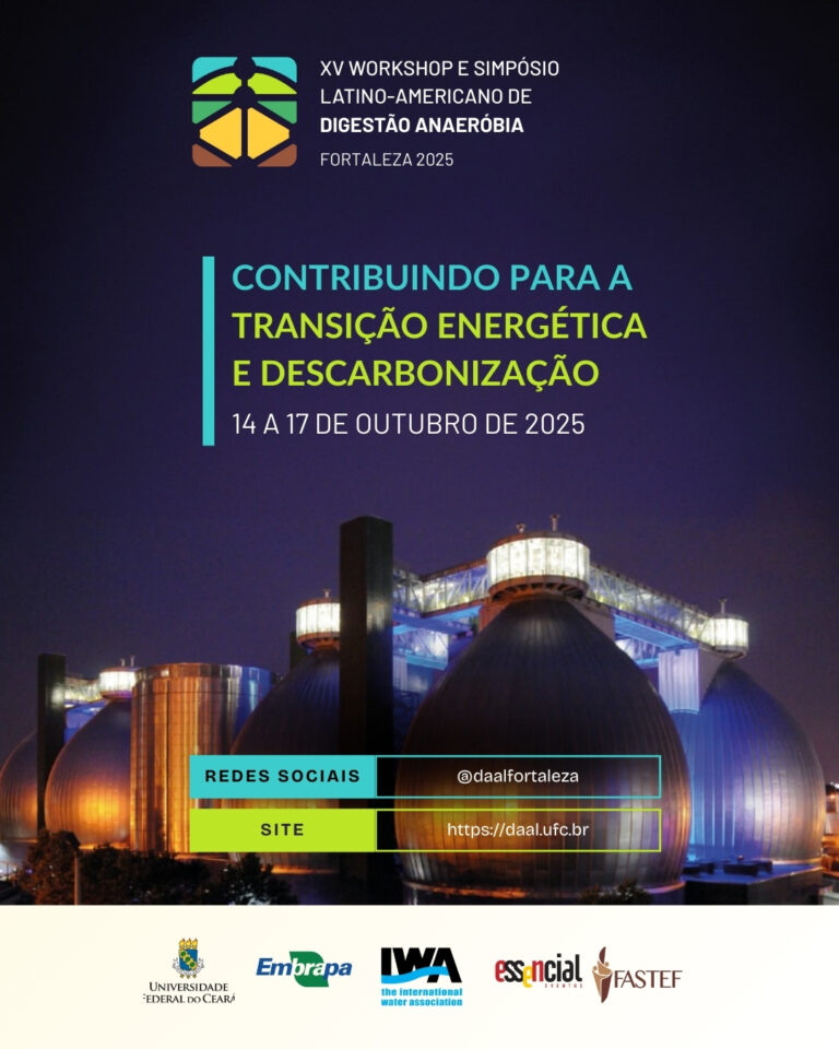 Leia mais sobre o artigo Prorrogado o prazo: XV Workshop Latino-Americano de Digestão Anaeróbia aceita inscrições até 15 de junho